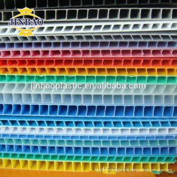 JINBAO Rich Color Custom PP Wellpappe Kunststoff-Kern-Rauchgasabzugshohlraum